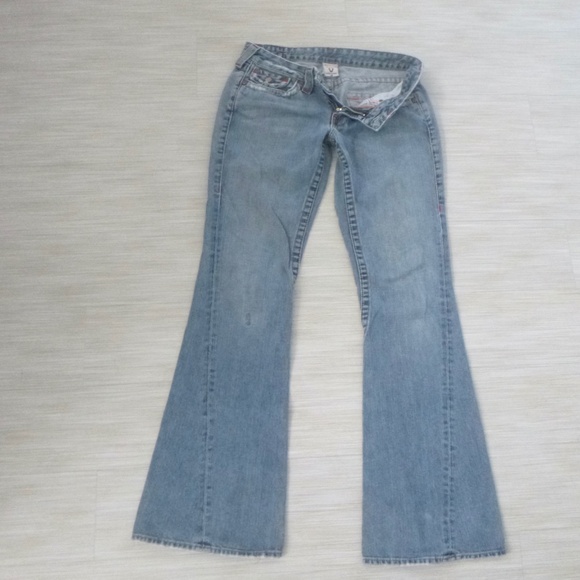 TRUE RELIGION ORIGINAL JOEY JEANS  size-29 FLARE  Made in U.S.A. w/BONUS BANDANA - Picture 5 of 16
